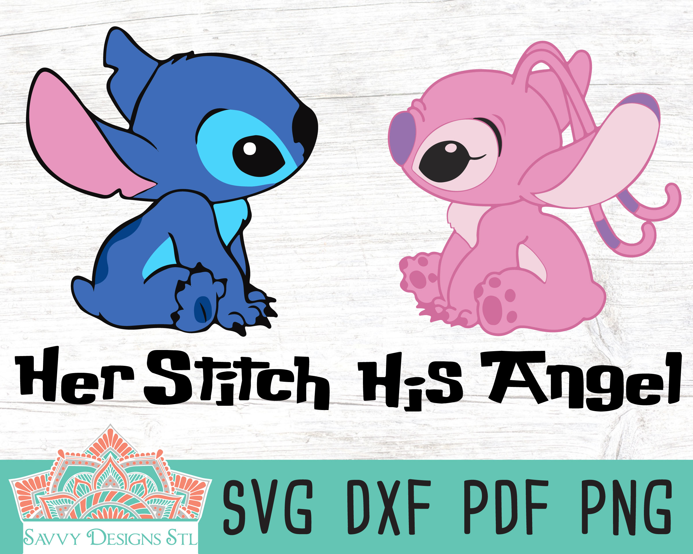 Download Her Stitch His Angel Cut File Savvy Designs Stl